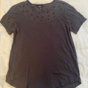 Lucky Brand Blue Relaxed Embellished Short Sleeve Tee